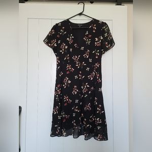 Madewell Women's Silk Floral V-Neck Mini Dress in Size 2